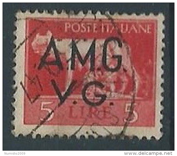 1945-47 TRIESTE AMG VG USATO IMPERIALE 5 LIRE - RR13221 - Usados