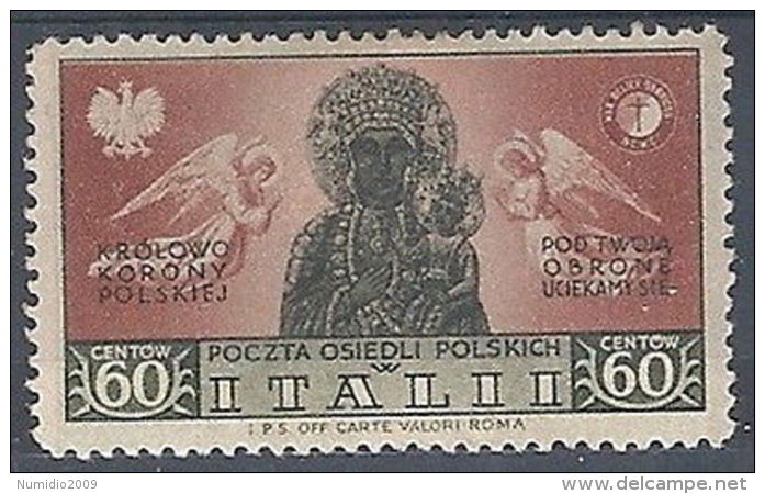 1946 CORPO POLACCO SOCCORSO DI GUERRA 60 CENT MH * - RR11971 - 1946-47 Corpo Polacco Periode