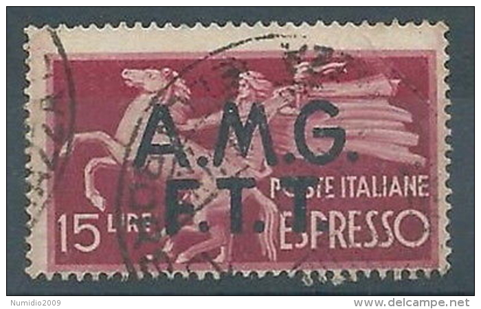 1947-48 TRIESTE A USATO ESPRESSO 15 LIRE - RR5094-4 - Express Mail