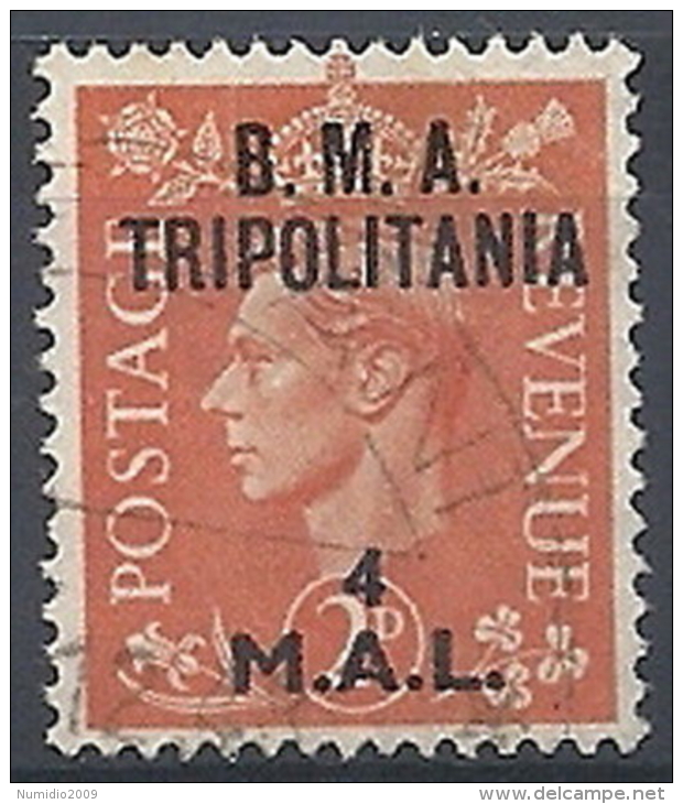 1948 OCCUPAZIONE BRITANNICA TRIPOLITANIA BMA USATO 4 MAL - RR11977 - Tripolitania