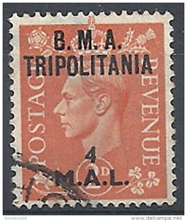 1948 OCCUPAZIONE BRITANNICA TRIPOLITANIA BMA USATO 4 MAL - RR11978 - Tripolitania