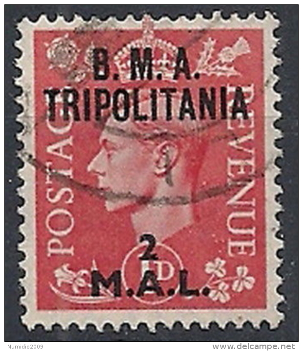 1948 OCCUPAZIONE INGLESE TRIPOLITANIA BMA USATO 2 MAL - RR12497 - Tripolitania