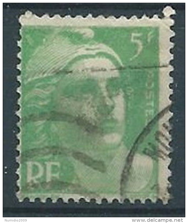 1948-49 FRANCIA USATO MARIANNA DI GANDON 5 F - FR875 - 1945-54 Marianna Di Gandon