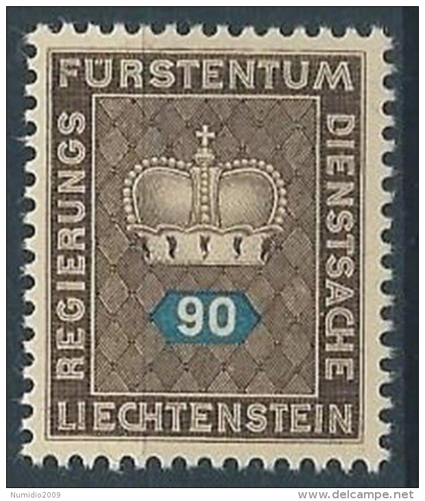 1950 LIECHTENSTEIN FRANCOBOLLI DI SERVIZIO 90 R MNH ** - LT031 - Service