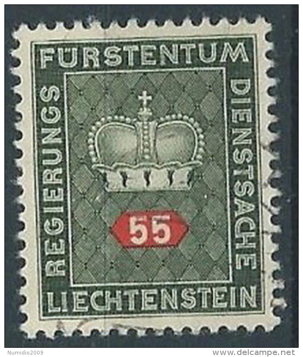 1950 LIECHTENSTEIN USATO FRANCOBOLLI DI SERVIZIO 55 R - LT031 - Service