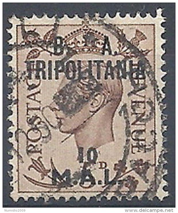 1950 OCCUPAZIONE BRITANNICA TRIPOLITANIA BA USATO 10 MAL - RR11978 - Tripolitania