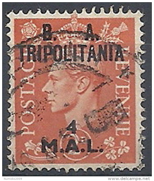 1950 OCCUPAZIONE BRITANNICA TRIPOLITANIA BA USATO 4 MAL - RR11978 - Tripolitania