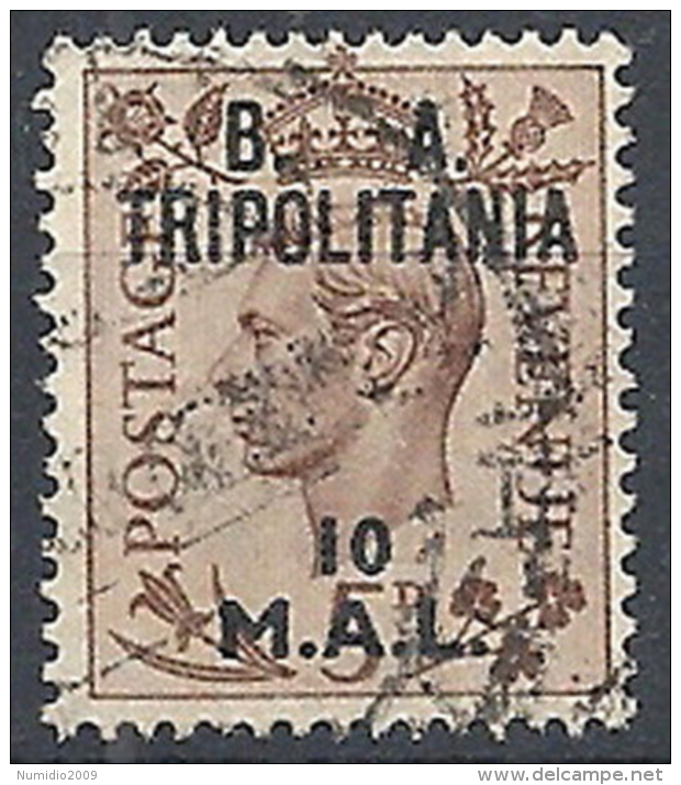 1950 OCCUPAZIONE INGLESE TRIPOLITANIA BA USATO 10 MAL - RR12496 - Tripolitania