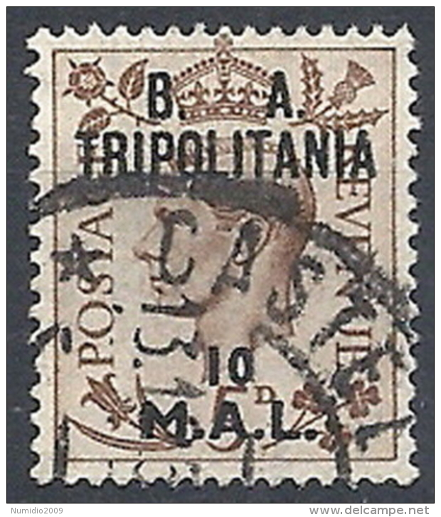 1950 OCCUPAZIONE INGLESE TRIPOLITANIA BA USATO 10 MAL - RR12496-2 - Tripolitaine