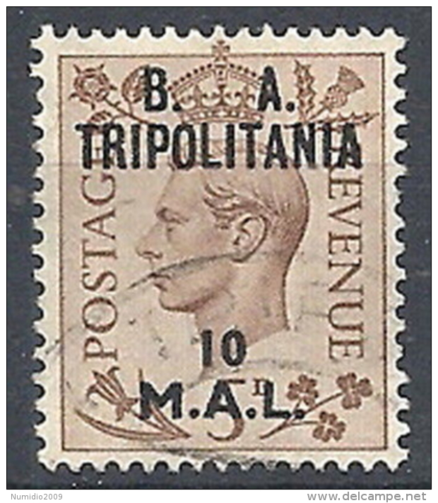 1950 OCCUPAZIONE INGLESE TRIPOLITANIA BA USATO 10 MAL - RR12496-3 - Tripolitaine