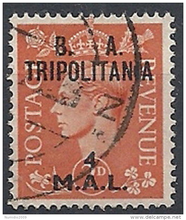 1950 OCCUPAZIONE INGLESE TRIPOLITANIA BA USATO 4 MAL - RR12496 - Tripolitaine