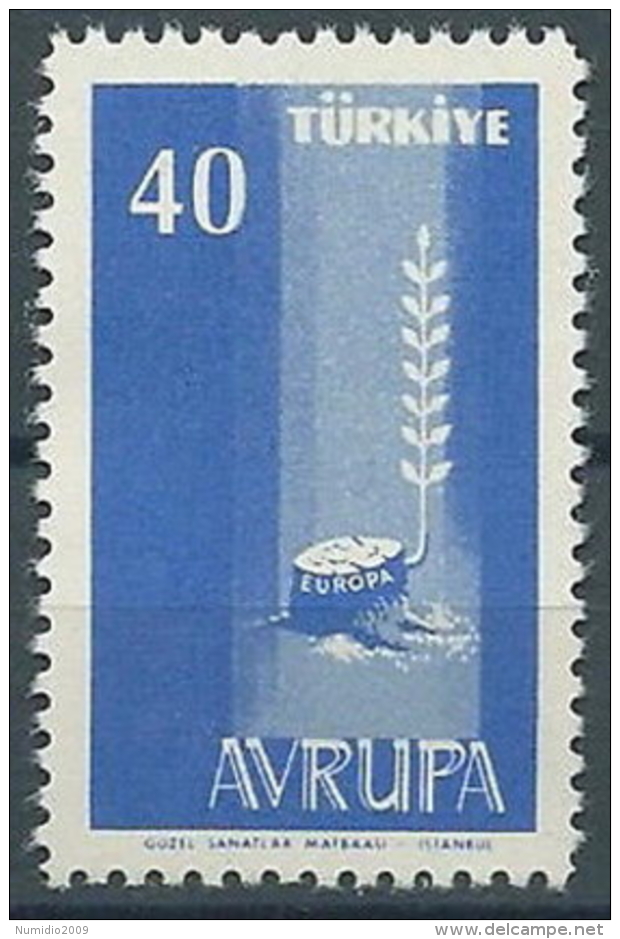 1958 EUROPA TURCHIA 40 K MNH ** - EV-2 - 1958