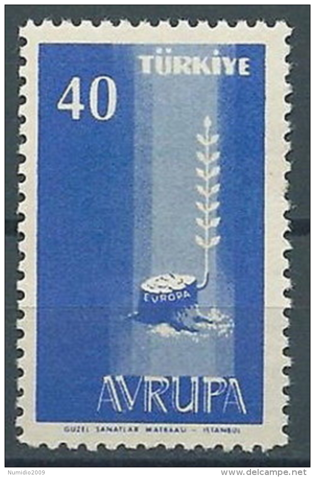 1958 EUROPA TURCHIA 40 K MNH ** - EV-3 - 1958