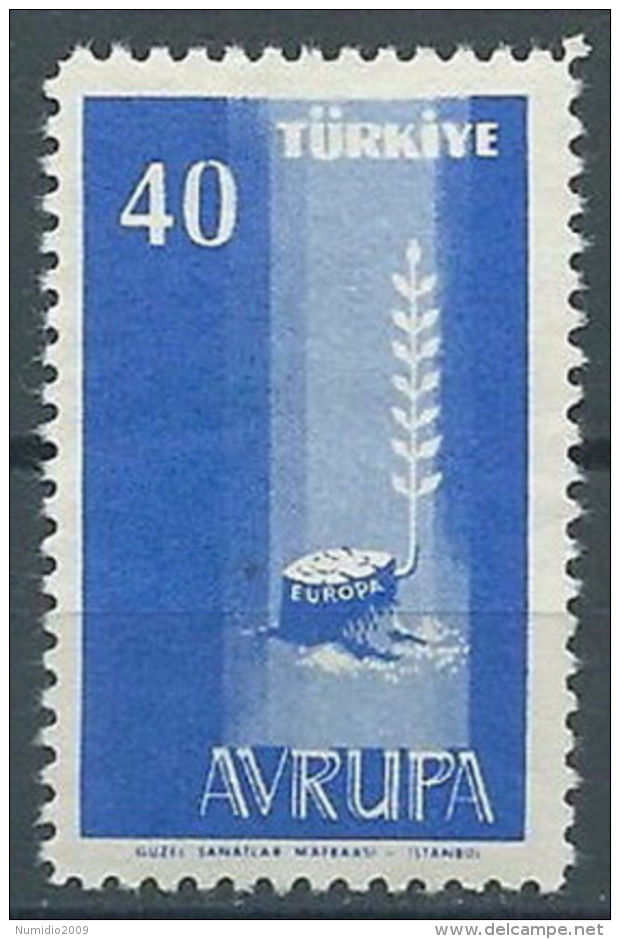 1958 EUROPA TURCHIA 40 K MNH ** - EV-4 - 1958