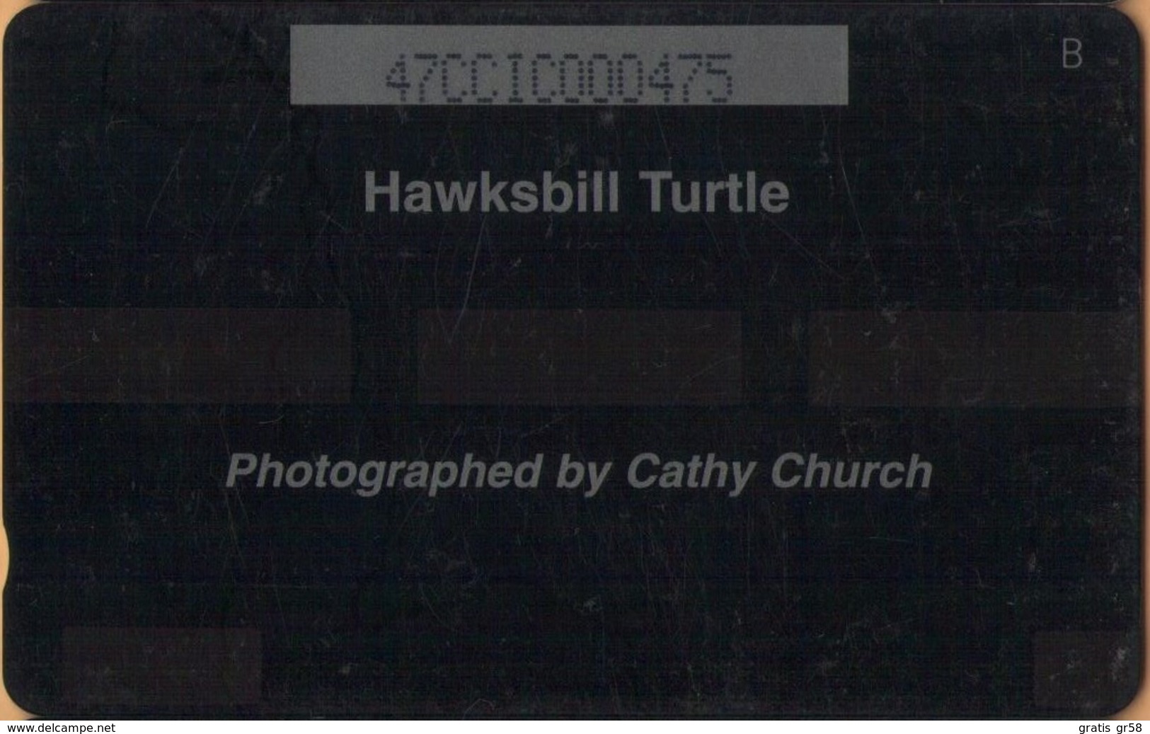 Cayman Island - CAY-47C, GPT, 47CCIC, Hawksbill Turtle, Diving, Scuba, Animals, 15$, 10.000ex, 1995, Used - Cayman Islands