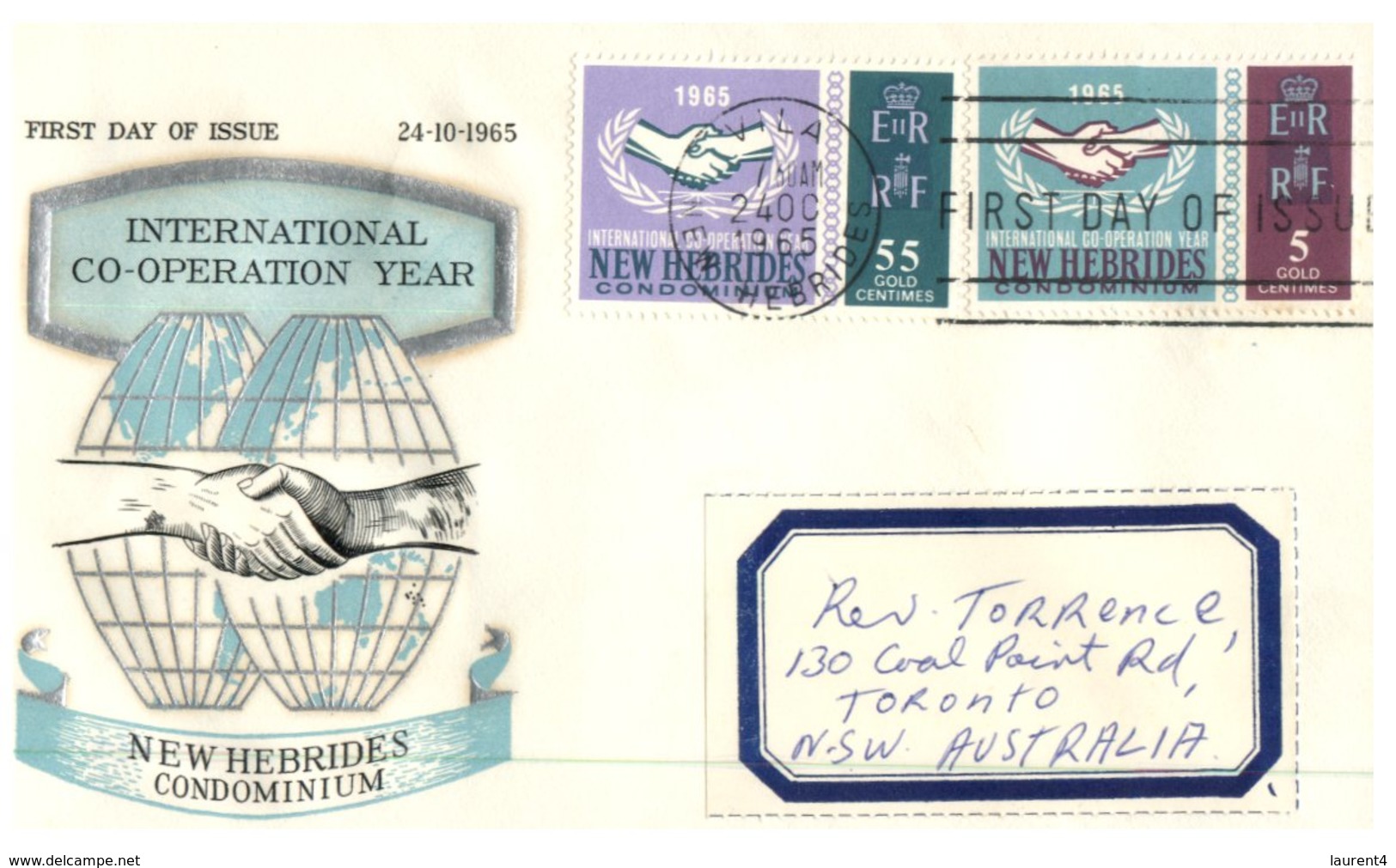 (150) Nouvelles Hebrides FDC Cover Posted To Australia - 1965 - FDC