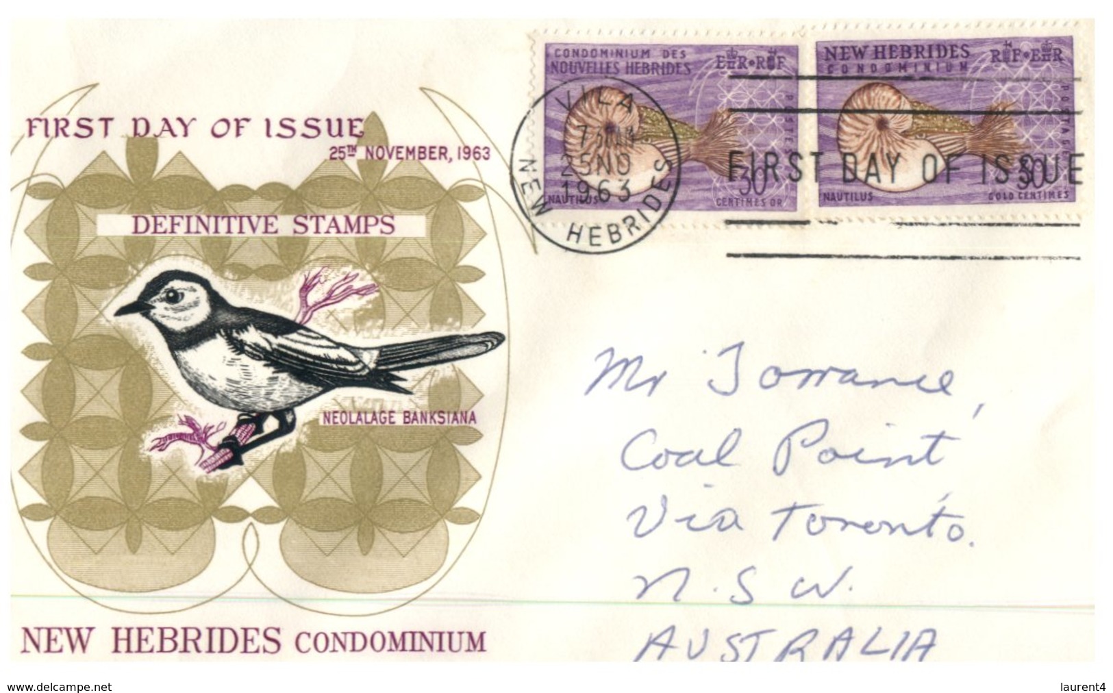 (150) Nouvelles Hebrides FDC Cover Posted To Australia - 1963 - FDC