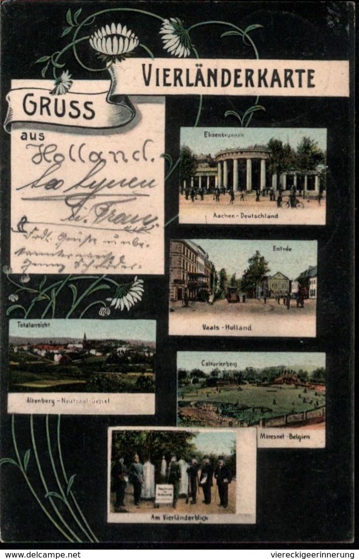 ! Alte Ansichtskarte Vaals, Gruss Aus Vierländerkarte, Aachen, Moresnet, Altenberg, Belgien - Vaals