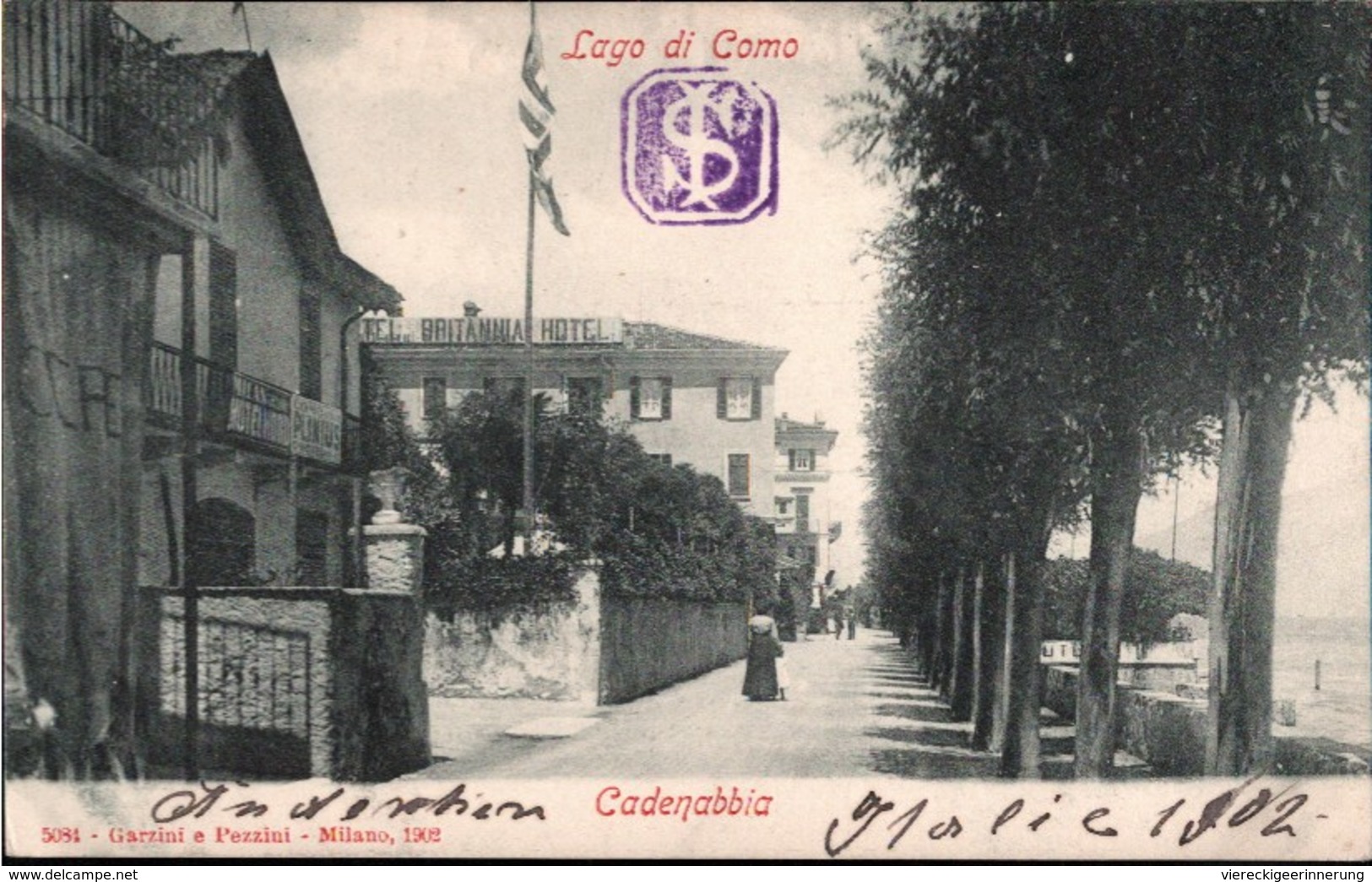! Alte Ansichtskarte Lago Di Como, Cadenabbia, 1902 , Edit. Garzini, Milano - Como