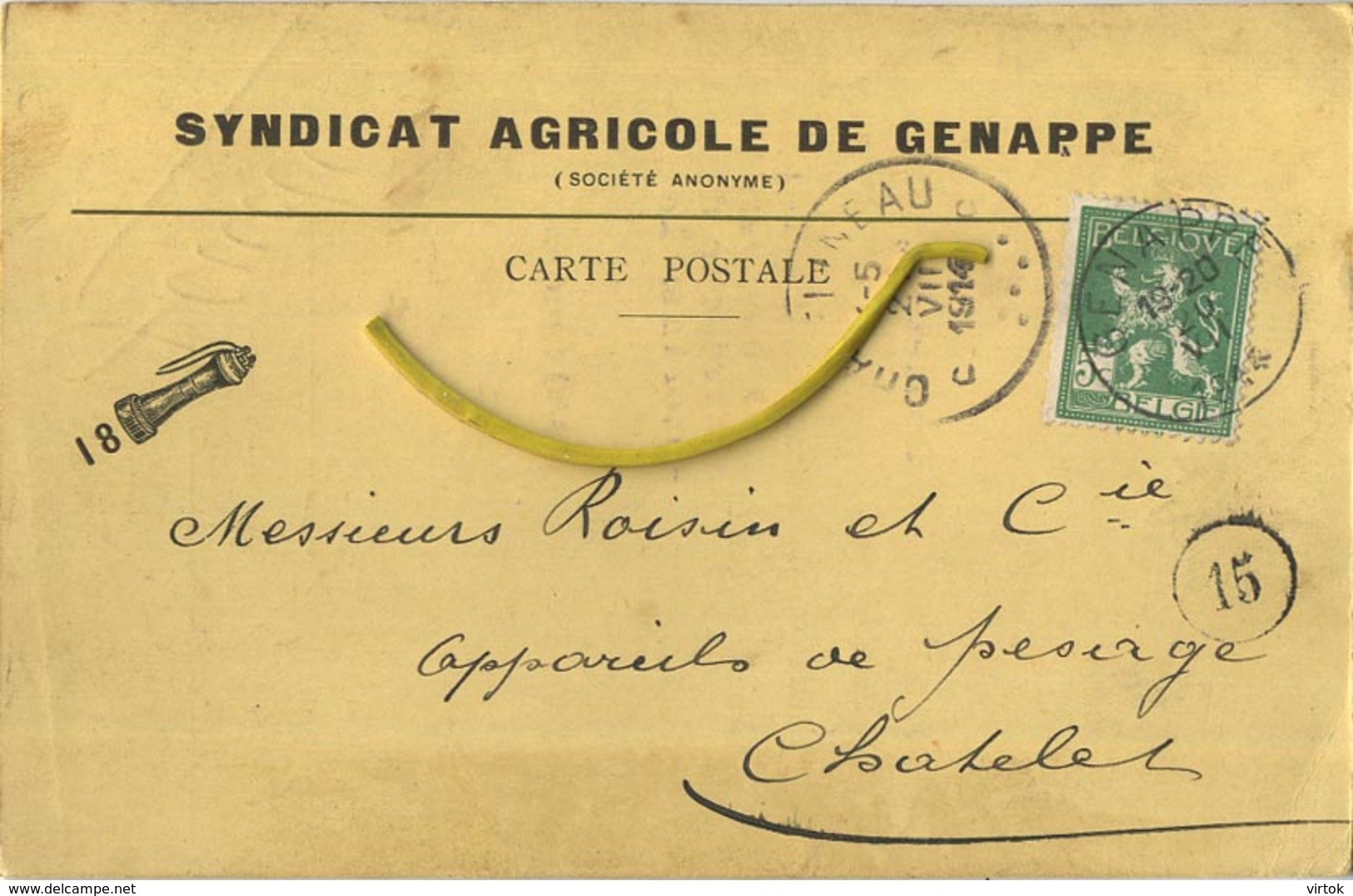 Genappe : Syndicat Agricole  1914  -  2  Scans - Genappe