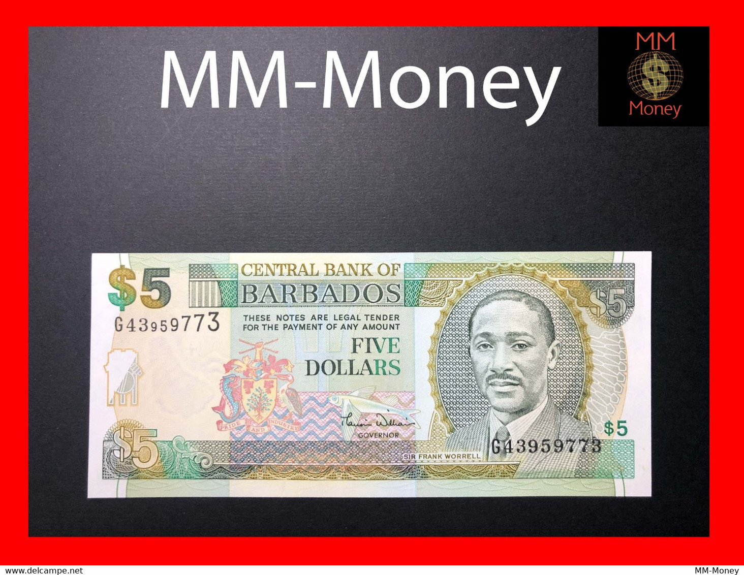 BARBADOS 5  $ 2000 P. 61  UNC - Barbados