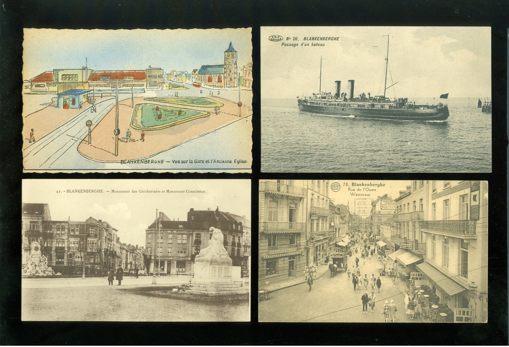 Beau lot de 60 cartes postales de Belgique  la côte  Blankenberge     Mooi lot van 60 postkaarten van België - 60 scans