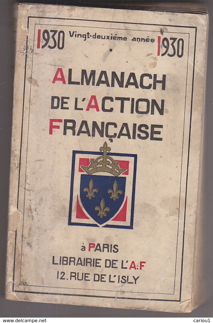 C1   ALMANACH DE L ACTION FRANCAISE 1930 Ralph SOUPAULT - 1901-1940