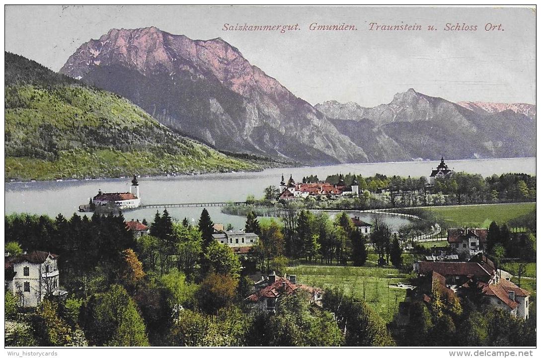 AK 0023  Gmunden Mit Traunstein Und Schloss Orth - Verlag Brandt Um 1908 - Gmunden