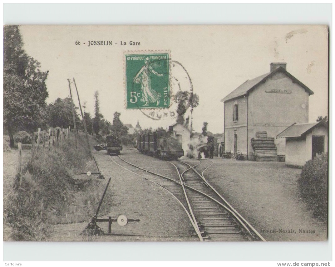 56 JOSSELIN ... La Gare (Artaud Nozais 66) Train - Josselin