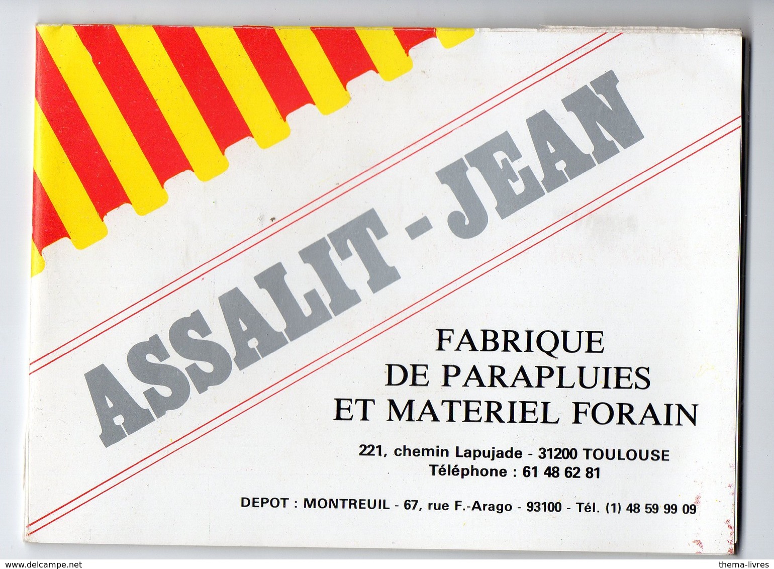 Toulouse (31 Haute Garonne) échantillons Des Toiles Pour Parapluies Forains JEAN ASSALIT  (PPP14761) - Advertising