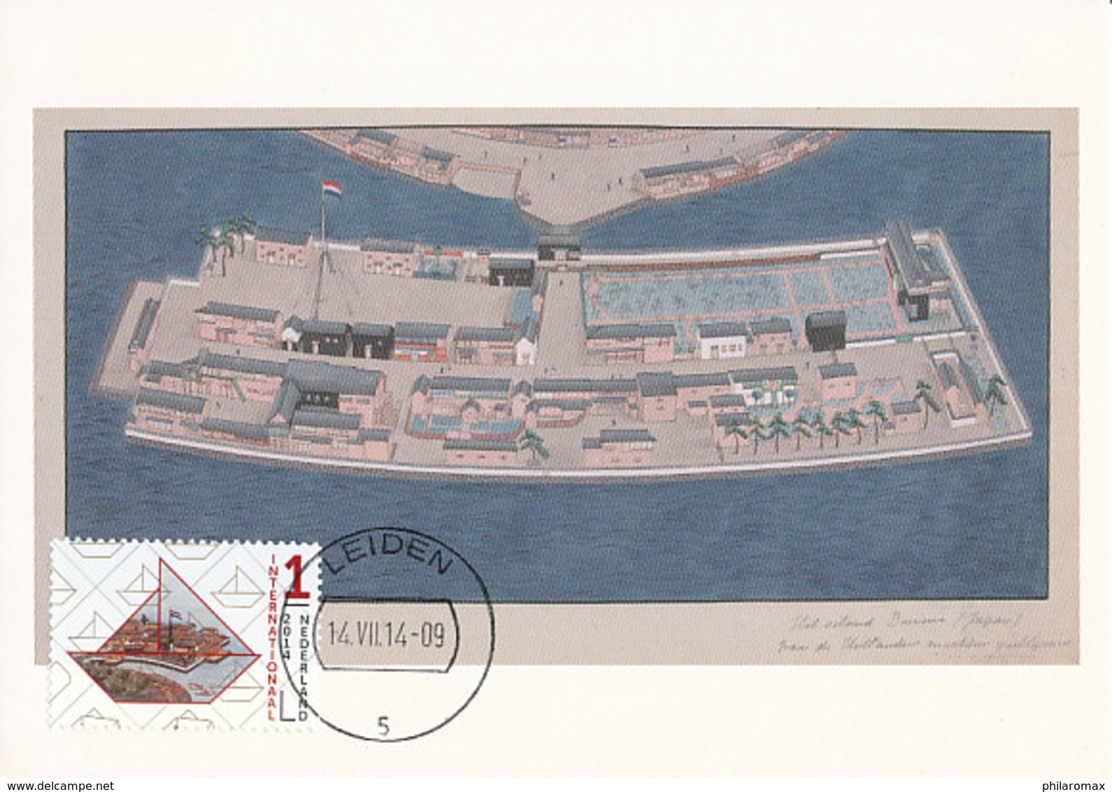 D34929 CARTE MAXIMUM CARD RR FD 2014 NETHERLANDS - ISLAND DESHIMA - NETHERLANDS-JAPAN - BAY NAGASAKI CP ORIGINAL - Geography