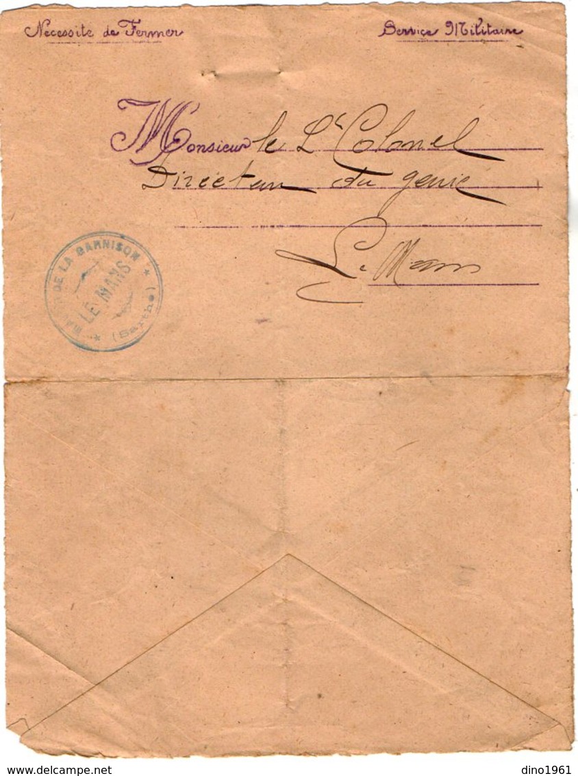 VP12.928 - MILITARIA - LE MANS 1918 - Copie D'une Lettre Du Docteur POIX & Historique De La Maladie De Mr Paul DATTIN - Documents