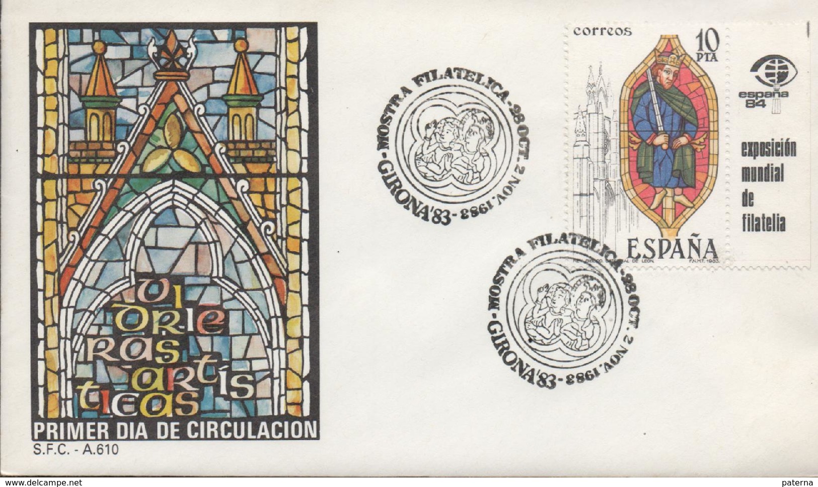 3321   FDC  Girona Gerona 1983,Vidrieras Artisticas - FDC