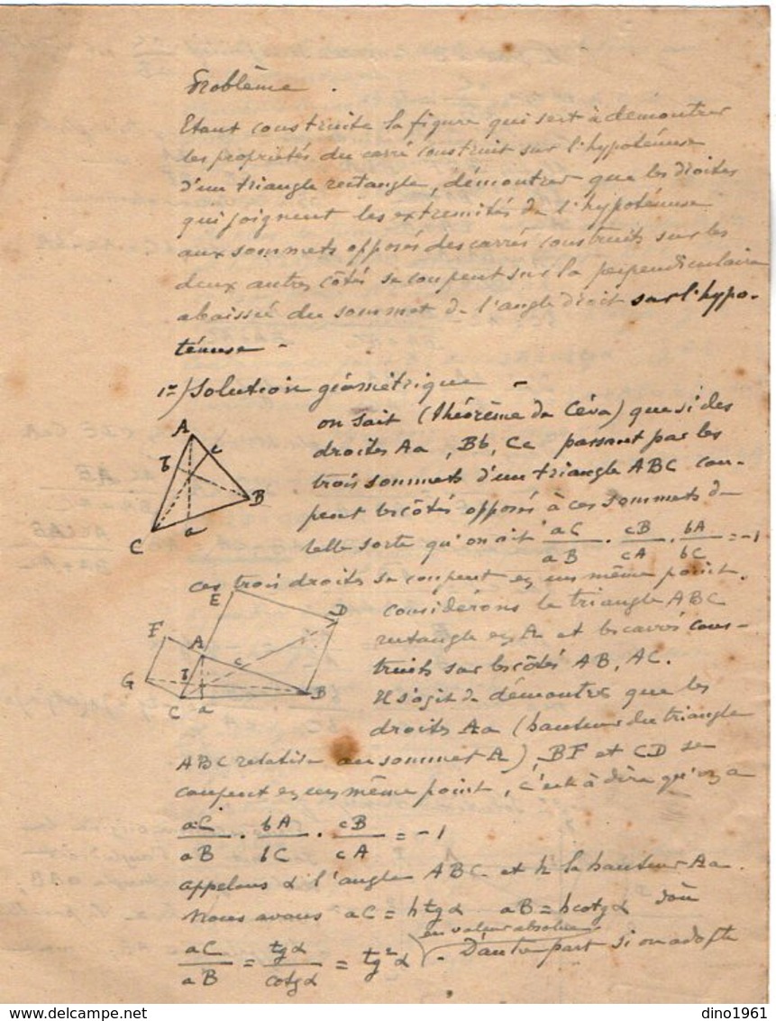 VP12.929 - MILITARIA - LA BAULE 1919 - Mr E. DATTIN Du Génie Militaire - Problème - Documentos