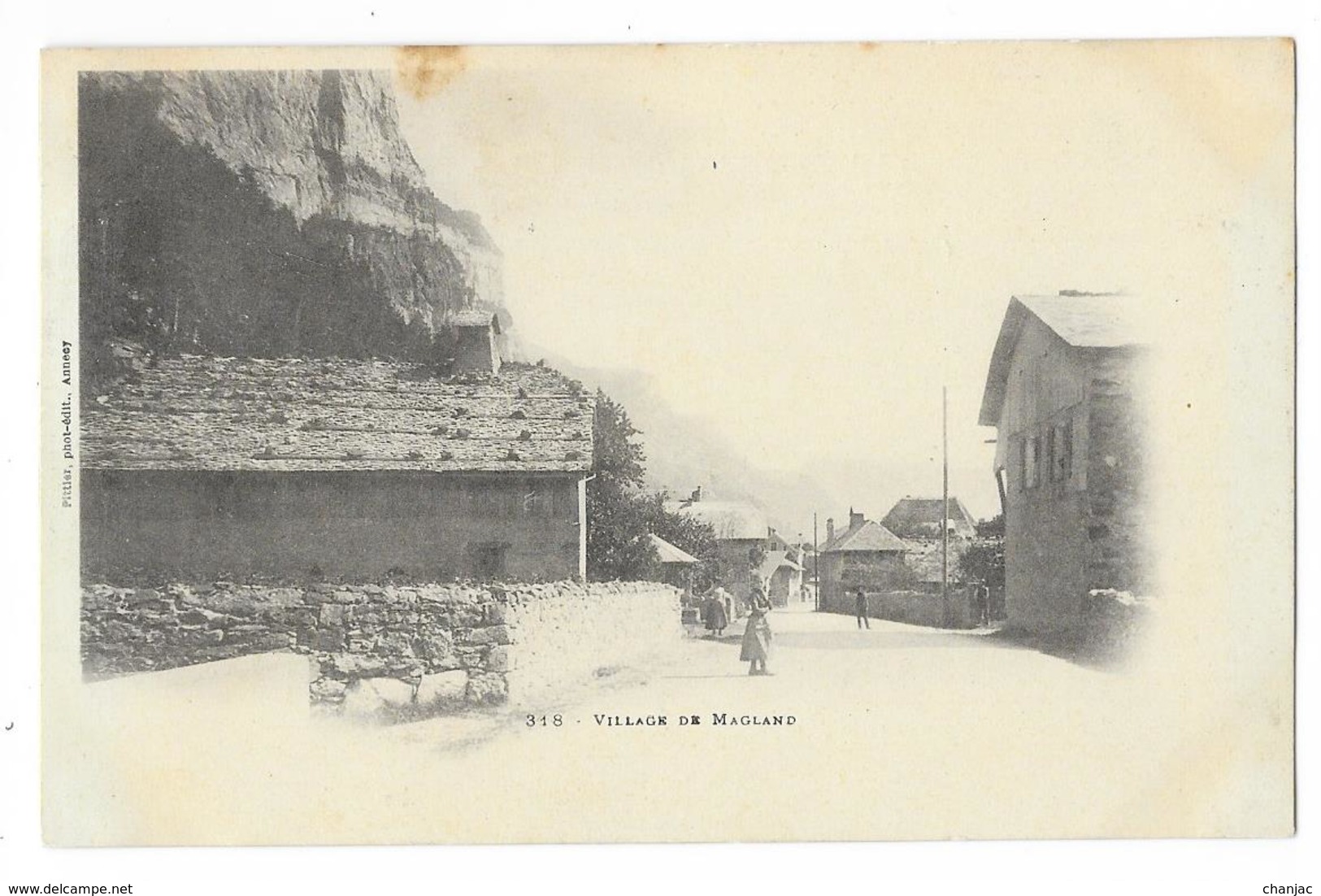 Cpa: 74 MAGLAND (ar. Bonneville) Le Village (animé, Précurseur) N° 318  (rare) - Magland