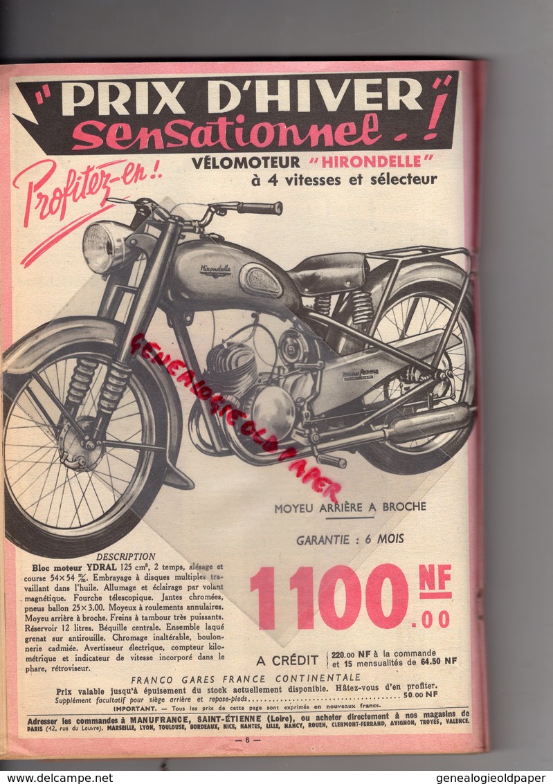 REVUE CHASSEUR FRANCAIS- CHASSE PECHE CYCLISME CYCLOMOTEUR-PAUL ORDNER-PATINAGE GLACE-VELO-MOULINEX-OMNIA-VELOMOTEUR - Hunting & Fishing
