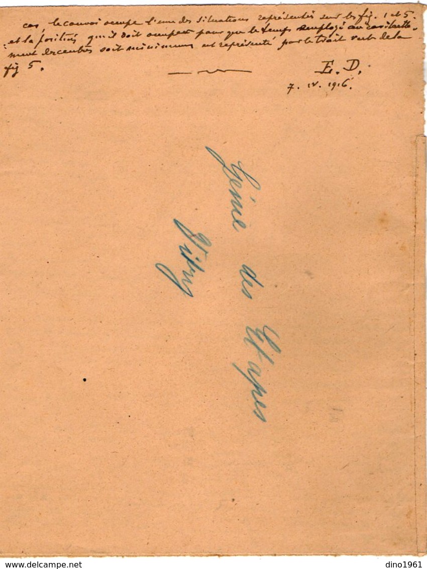 VP12.932 - MILITARIA - VITRY 1916 - Mr E. DATTIN Du Génie Militaire - Solution Du Problème Du Chef De Convoi Automobiles - Documentos