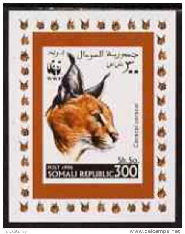 67240 Somalia 1998 WWF - Caracal Lynx 300sh Imperf Individual De-luxe Sheetlet, U/m (animals Cats) - Somalia (1960-...)