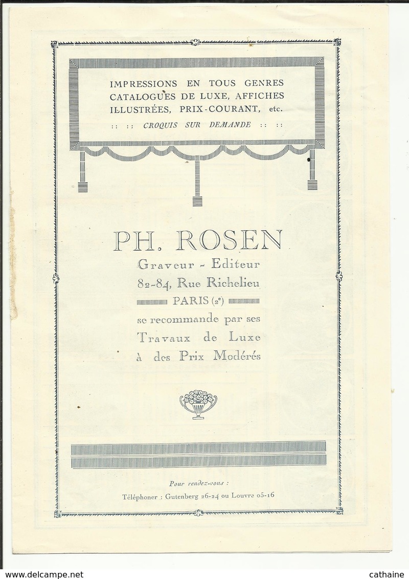 CALENDRIER 1925 . ILLUSTRATION " RENE PEON " GRAVURE ET IMPRIMERIE " PH. ROSEN "   . DIM 17.5 X 24 Cm - Grand Format : 1921-40