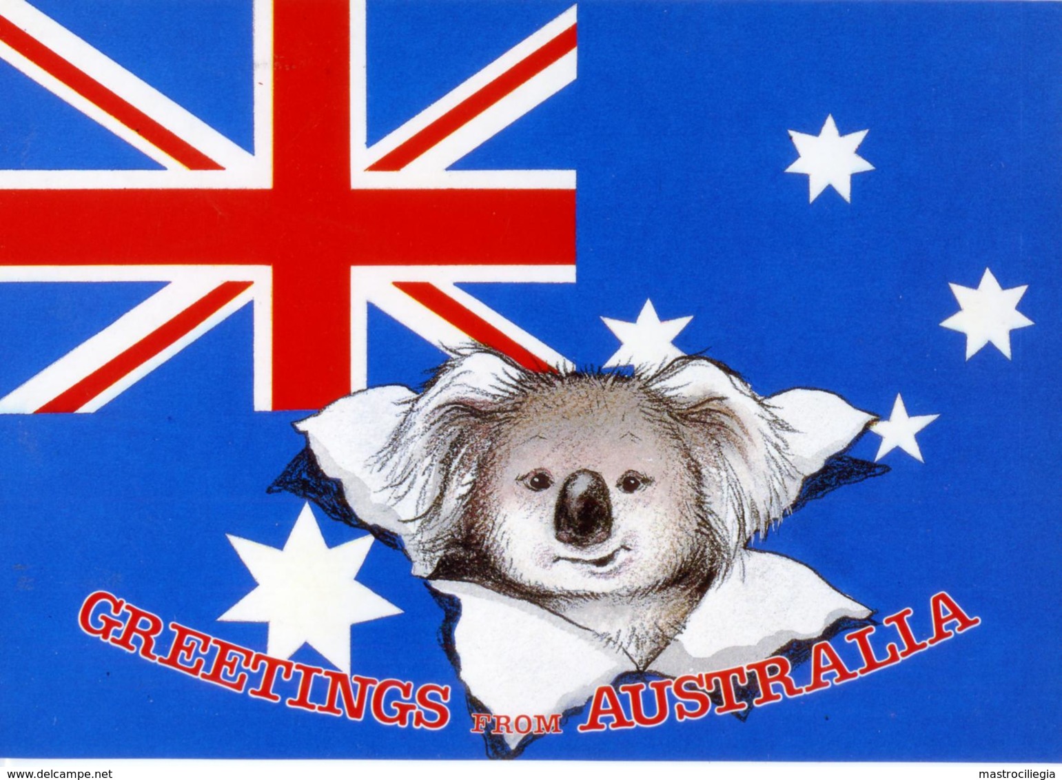 AUSTRALIA  Greetings From..  Flag And Koala   Bandiera - Sonstige & Ohne Zuordnung