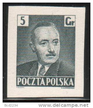 POLAND 1950 PRESIDENT BIERUT IMPERF BLACK PROOF NHM ( NO GUM) - Proeven & Herdruk