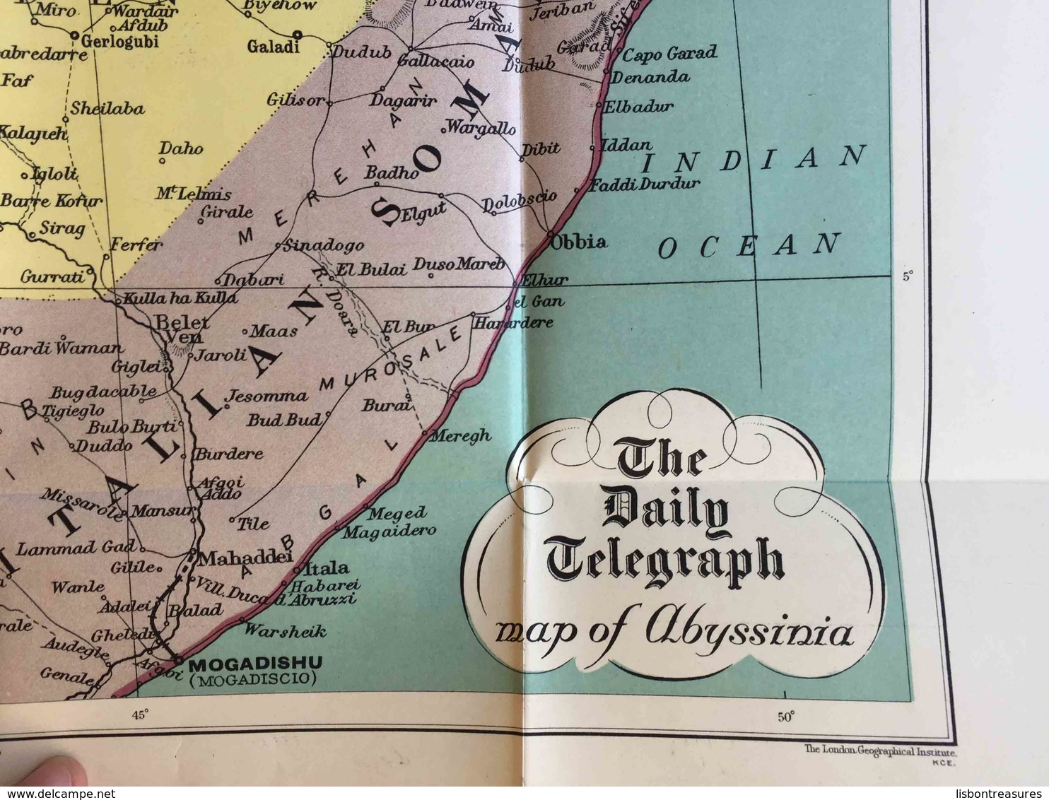 RARE ANTIQUE AFRICA ETHIOPIA ERITREIA " THE DAILY TELEGRAPH MAP OF ABYSSINIA" MAP BOOKLET - Cartes Géographiques