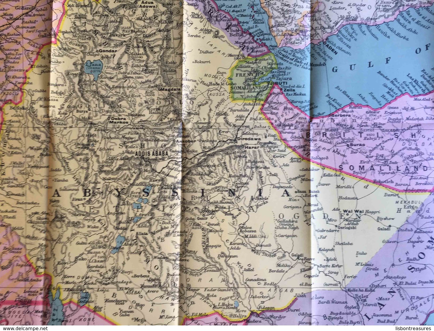 RARE ANTIQUE AFRICA ETHIOPIA ERITREIA " THE DAILY TELEGRAPH MAP OF ABYSSINIA" MAP BOOKLET