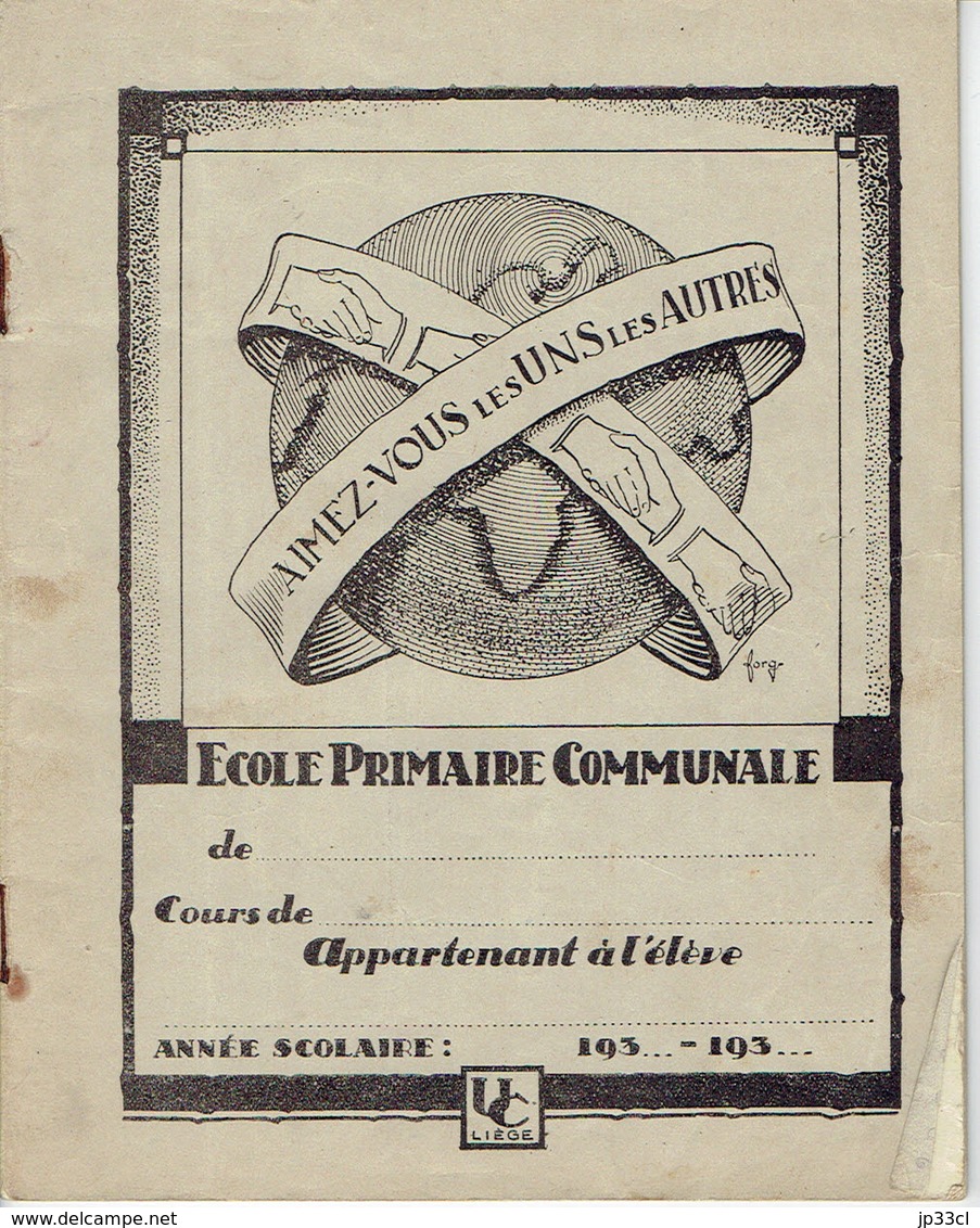 Paix Pasteur Bouddha Wilson Cahier D'école Primaire "Aimez-vous Les Uns Les Autres" (vers 1935) - Autres & Non Classés