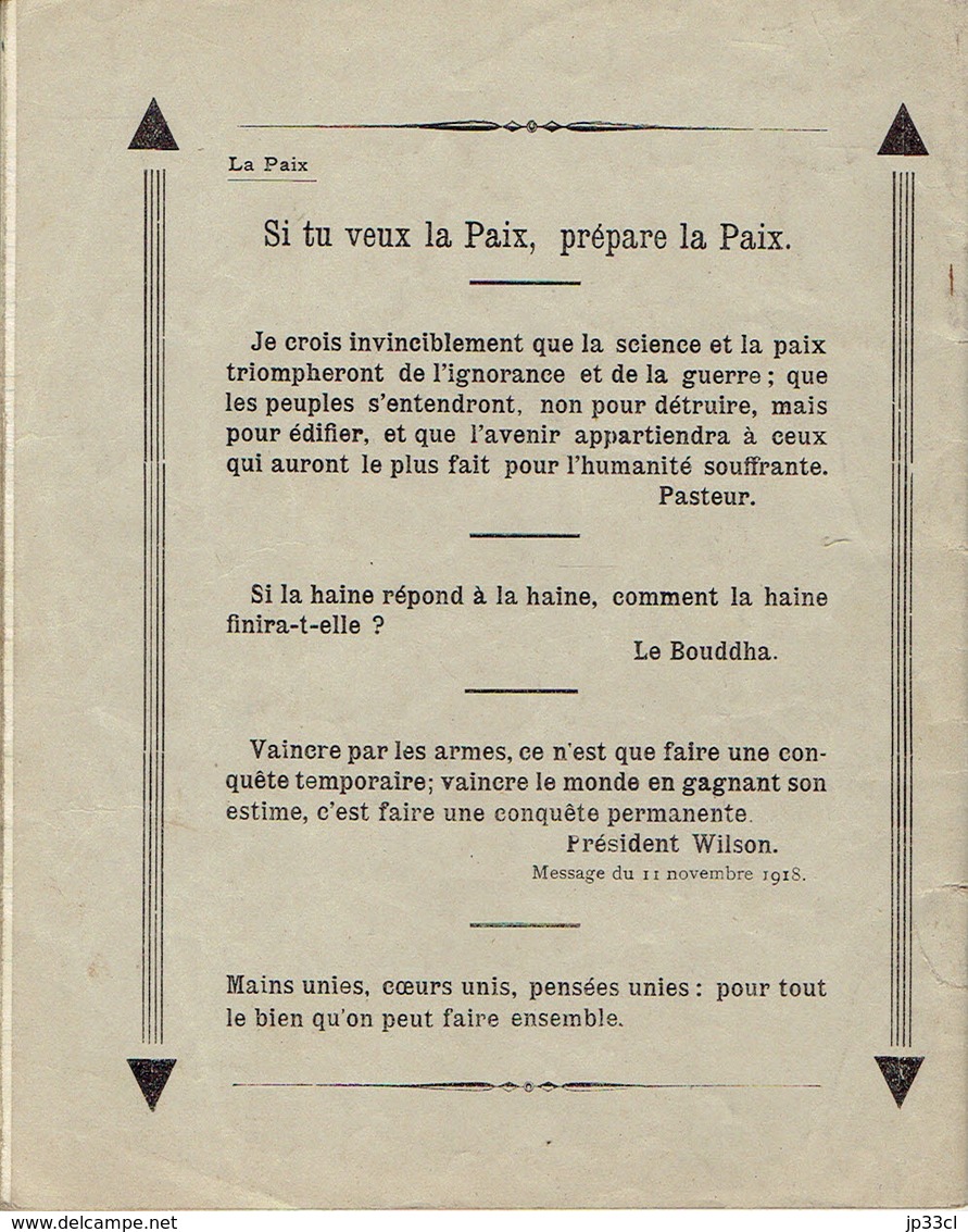 Paix Pasteur Bouddha Wilson Cahier D'école Primaire "Aimez-vous Les Uns Les Autres" (vers 1935) - Autres & Non Classés