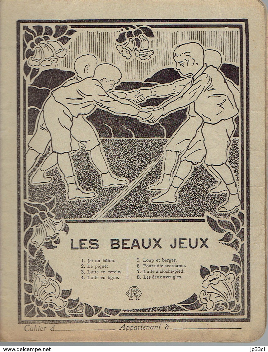 Loup Berger Cahier D'école Primaire "Les Beaux Jeux" (vers 1935) - Autres & Non Classés