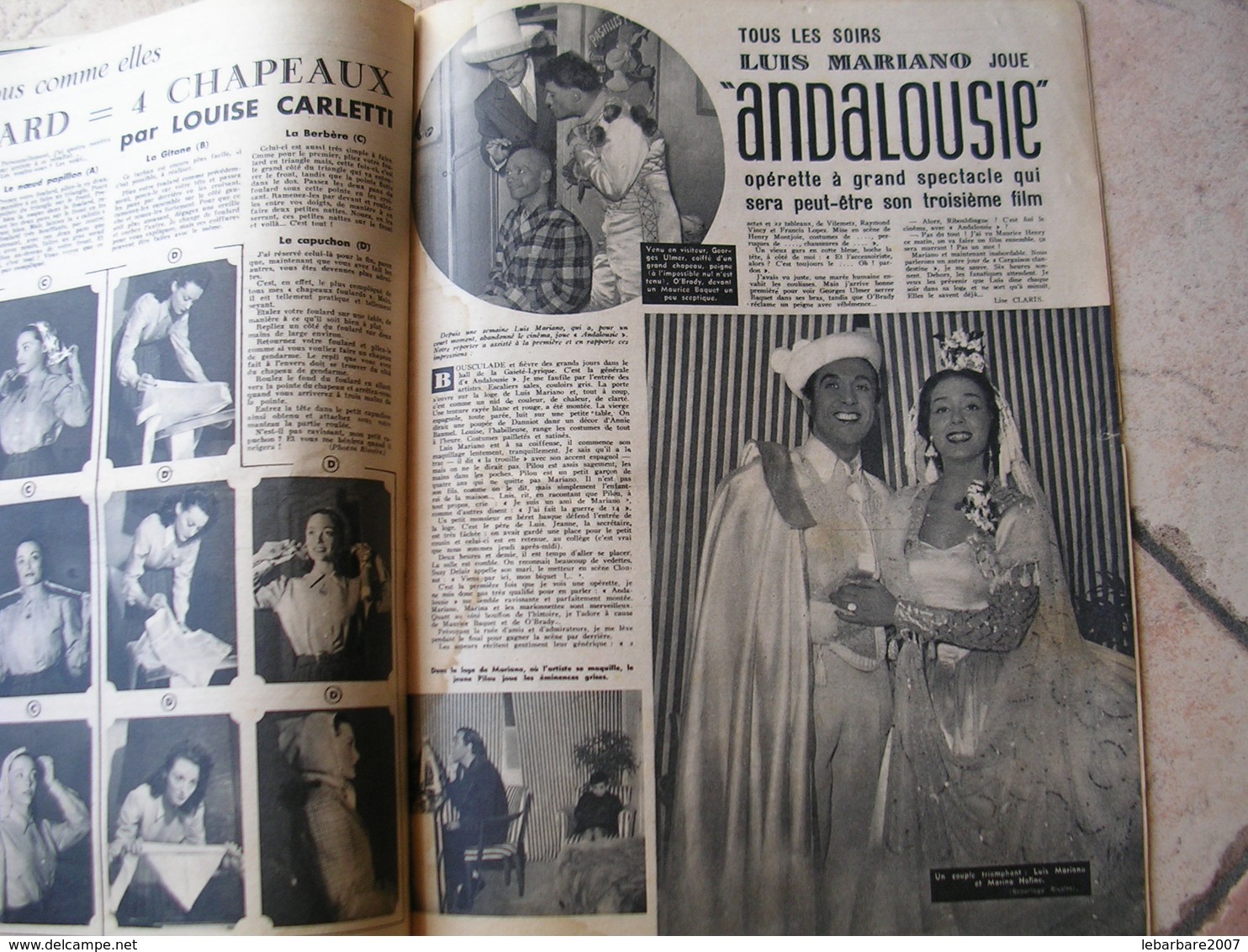 CINEVOGUE  N° 80  - 1947  - JEAN MARAIS / DANIELLE DARRIEUX / LUIS MARIANO - Cinéma