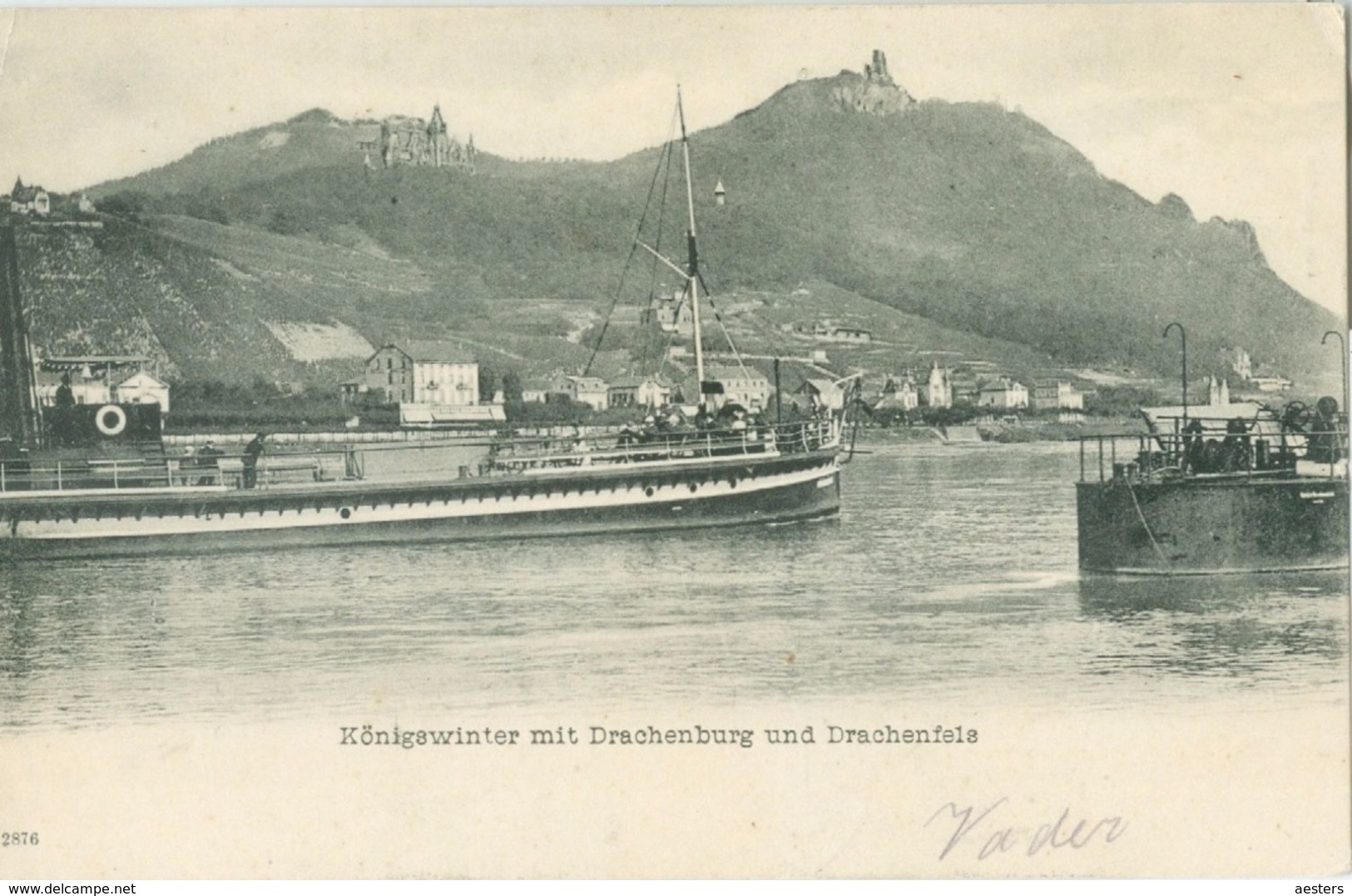 Königswinter 1904; Drachenburg Und Drachenfels Mit Schiffart - Nicht Gelaufen. (v. Edm. Von König - Heidelberg) - Koenigswinter