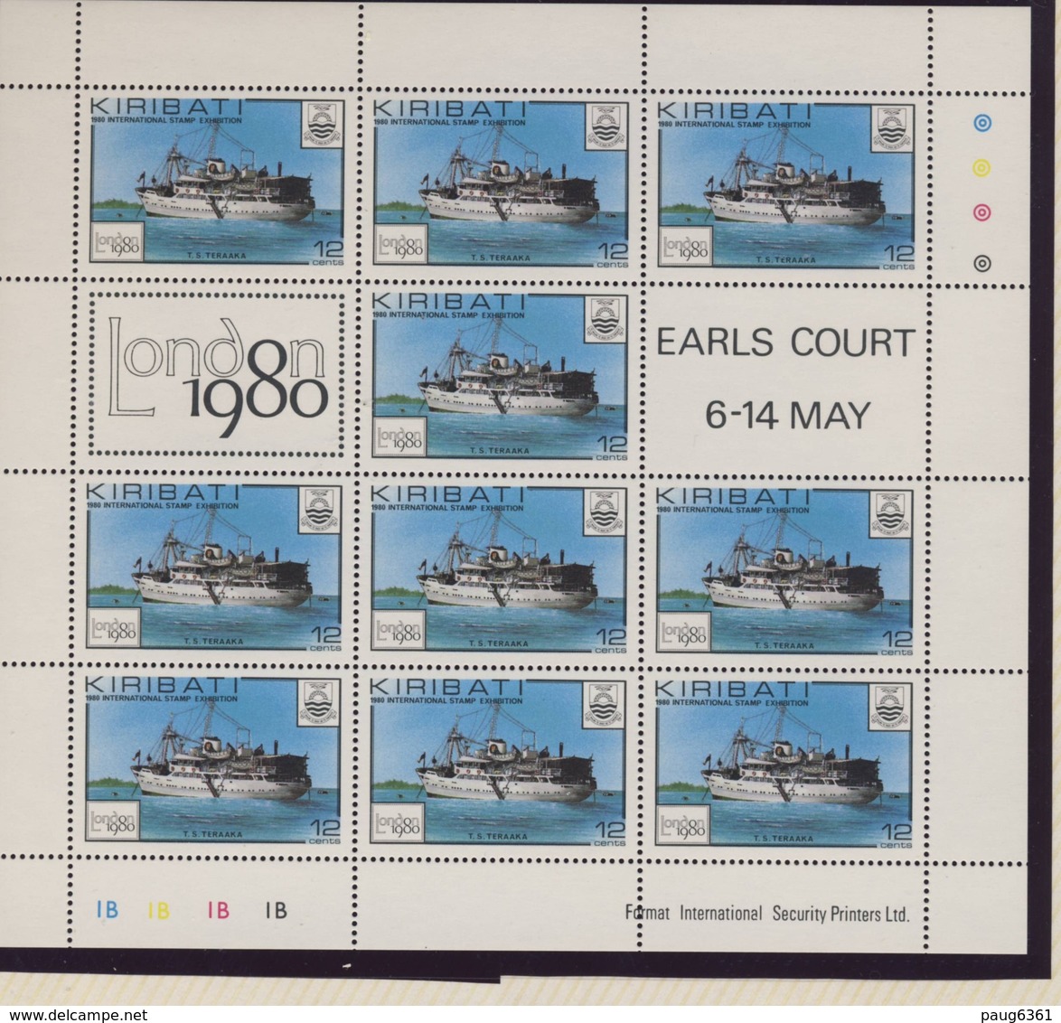 KIRIBATI 1980 FEUILLET LONDON'80 YVERT  N°28/31 NEUF MNH** - Kiribati (1979-...)