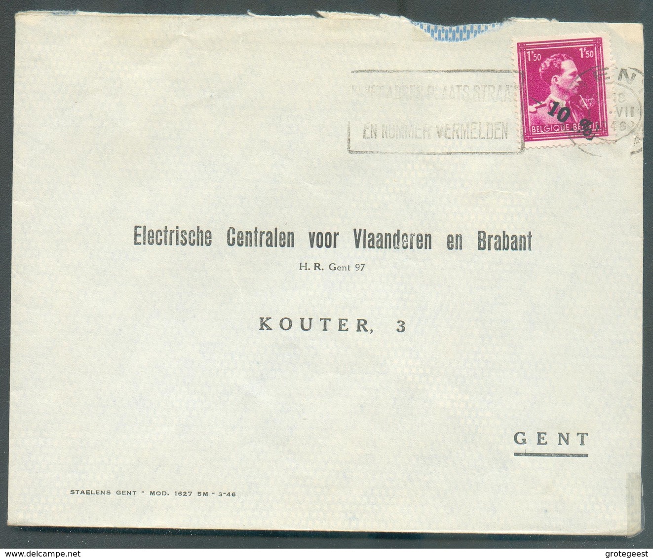 1Fr50 Léopold III -10 V Obl. Dc GENT Sur  Lettre Vers Gand - 13220 - 1946 -10%